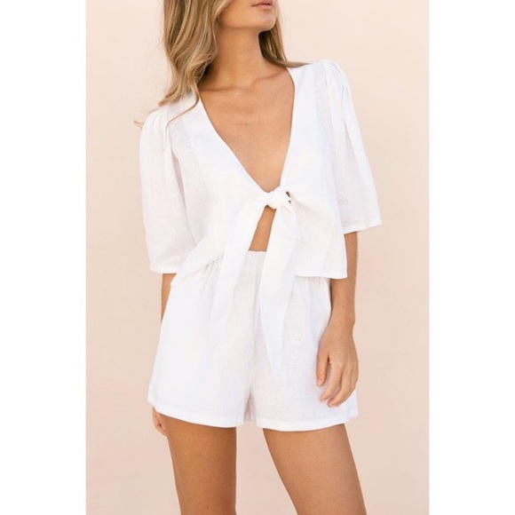 Dresses & Skirts - White set. Posse Agatha blouse Neisha short dupe